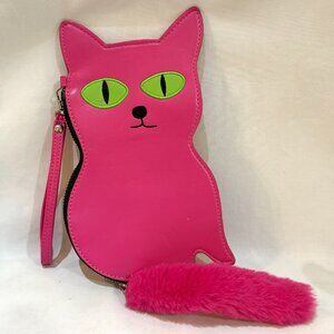 Pink Cat Shaped Bag Purse Wallet by David Shrigley for Third Drawer Down
